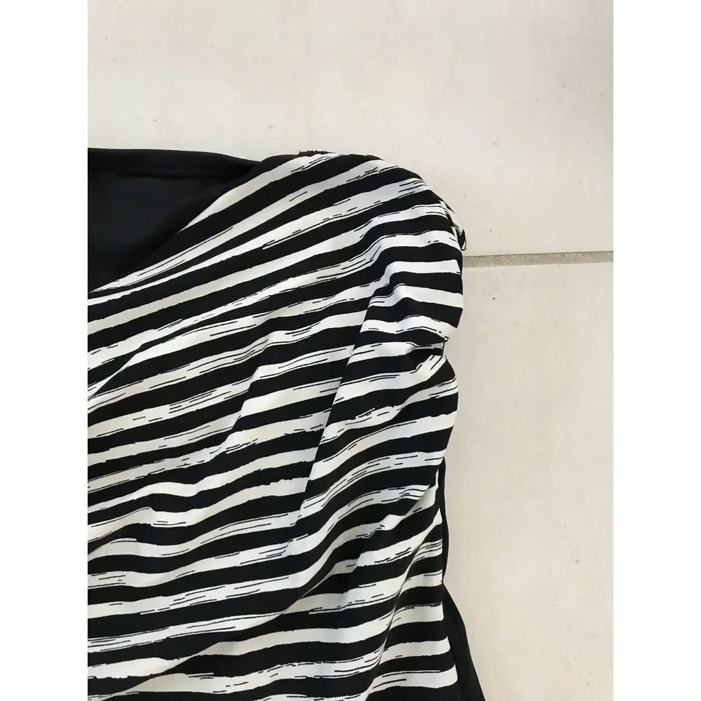Michael by Michael Kors Multicolor Stripe Zip Strapless One Piece Swimsuit